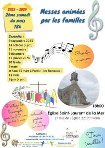 18h00 Messe animée par les familles @ Église Saint-Laurent | Plérin | Bretagne | France