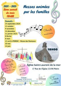 18h00 Messe animée par les familles @ Église Saint-Laurent | Plérin | Bretagne | France